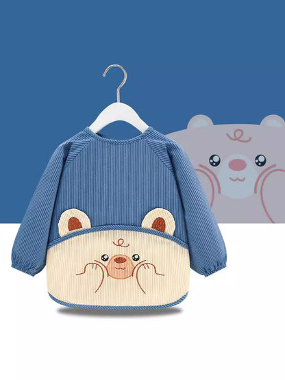 Baby's Overalls Children's Aprons Anti-Dressing Baby's Dining Bib Autumn and Winter Long Sleeve Waterproof Dirty-proof Boys' and Girls' Guard - image 3