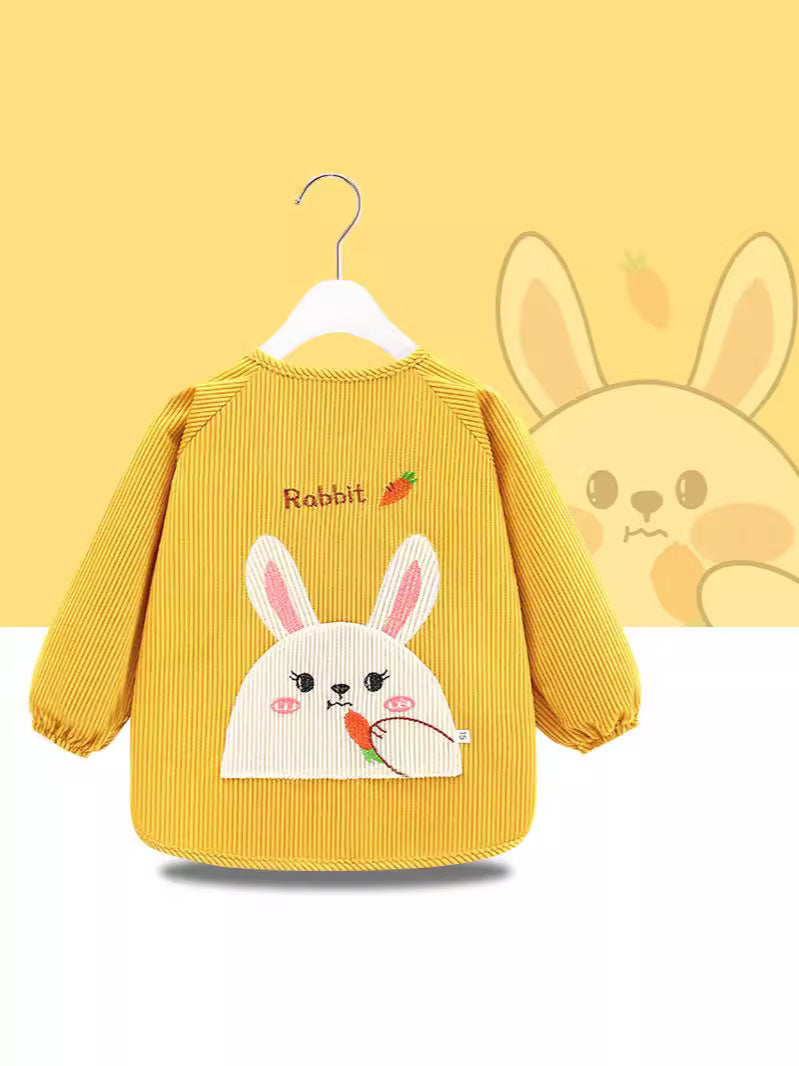 Baby's Overalls Children's Aprons Anti-Dressing Baby's Dining Bib Autumn and Winter Long Sleeve Waterproof Dirty-proof Boys' and Girls' Guard - image 4