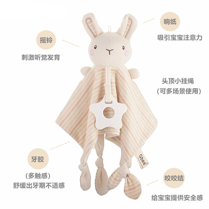 Gbee organic cotton baby ante towel colored cotton saliva towel toy gum baby early education rattle wind chime toy - image 2