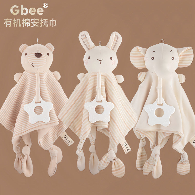 Gbee organic cotton baby ante towel colored cotton saliva towel toy gum baby early education rattle wind chime toy - image 3