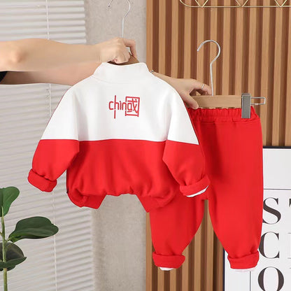 Children's suit Spring and Autumn Stylish Baby Clothes Spring and Autumn Baby Chinese Three-piece Handsome Baby Clothes - image 3
