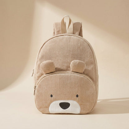 Corduroy animal-pattern backpack with a curved shoulder strap - view 5