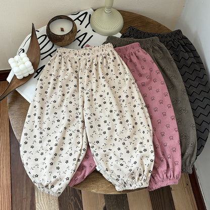 Children's New Sports Pants Corduroy Casual Pants Children's Pants Sweatpants Autumn Boys and Girls Loose Korean Harem Pants Trendy - image 1