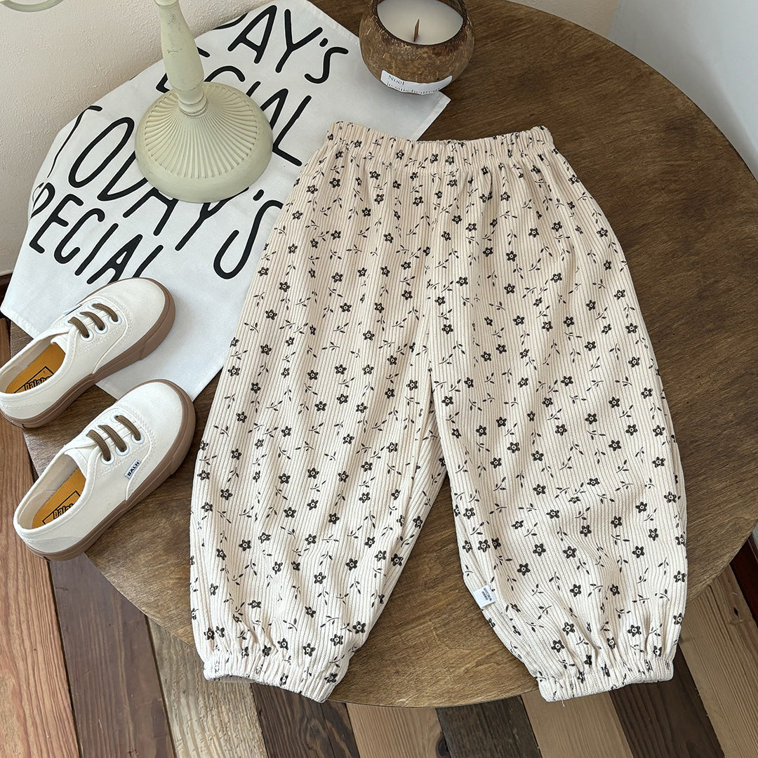 Children's New Sports Pants Corduroy Casual Pants Children's Pants Sweatpants Autumn Boys and Girls Loose Korean Harem Pants Trendy - image 3
