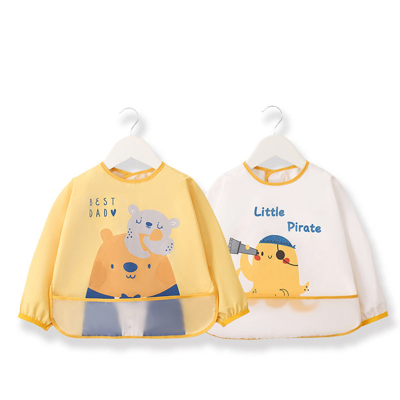 Children's Overalls Super Soft Waterproof Long-Sleeved Anti-Dressing Baby's Eating Clothes Apron Children's Bib Autumn and Winter Clothing with Rice - image 5