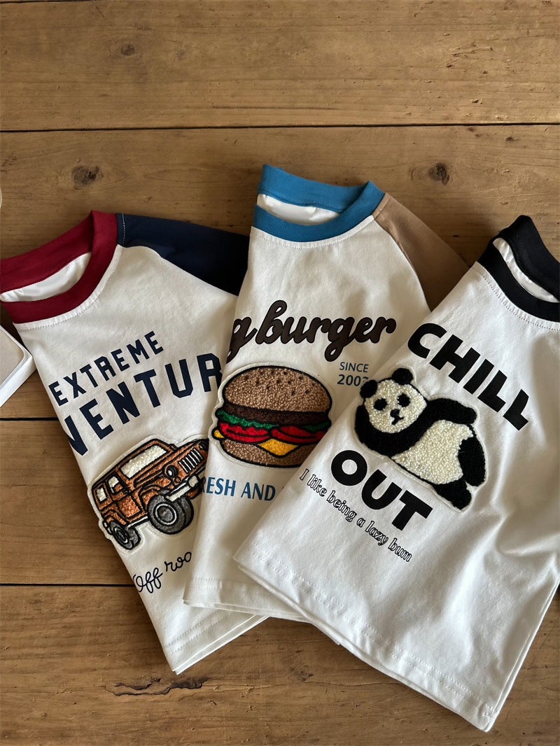 Wholesale Pure Cotton Children's T-Shirts Cartoon Long-Sleeved Autumn Boys' Round-Neck Tops Girls' Autumn Clothes Baby Spring and Autumn Children's Clothing - image 2
