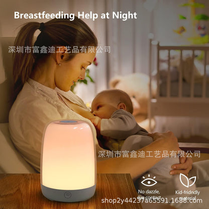 Explosive simulation sunrise sunset wake-up lamp LED electronic alarm clock lamp baby sleeping lamp bedside atmosphere night light - image 3