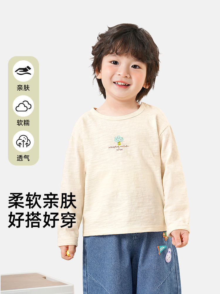 [Long-Sleeve T-Shirt Clearance] Kaka Panda Children's Autumn Clothing Boys' Base Shirt Autumn Girls' Baby Spring and Autumn Tops - image 4