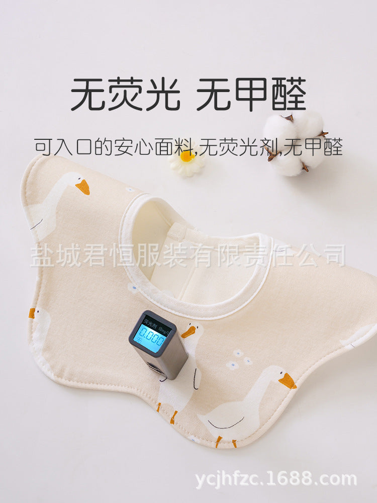 Autumn and winter bib baby saliva towel waterproof bib 360 rotatable pure cotton newborn petal type baby bib - image 3