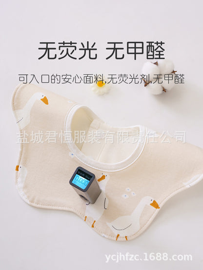 Autumn and winter bib baby saliva towel waterproof bib 360 rotatable pure cotton newborn petal type baby bib - image 3