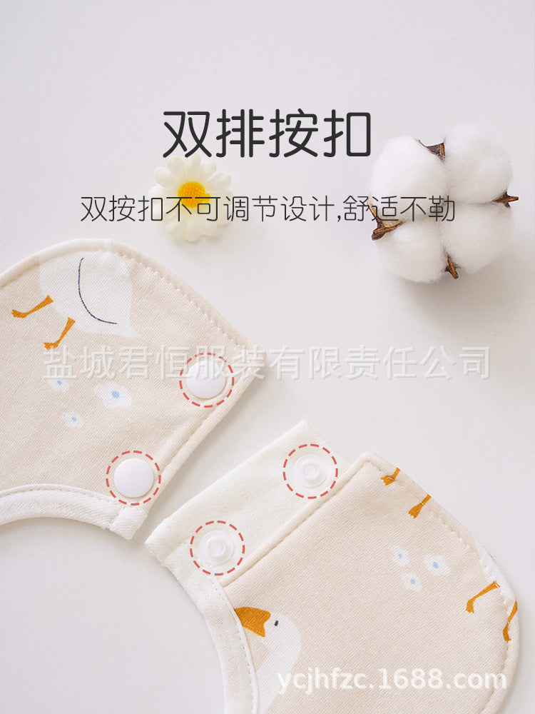 Autumn and winter bib baby saliva towel waterproof bib 360 rotatable pure cotton newborn petal type baby bib - image 4