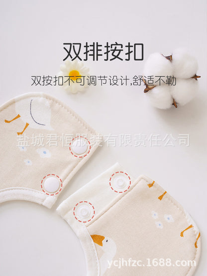 Autumn and winter bib baby saliva towel waterproof bib 360 rotatable pure cotton newborn petal type baby bib - image 4