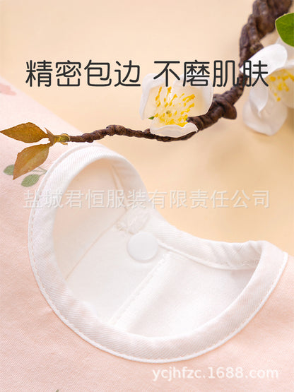 Autumn and winter bib baby saliva towel waterproof bib 360 rotatable pure cotton newborn petal type baby bib - image 5