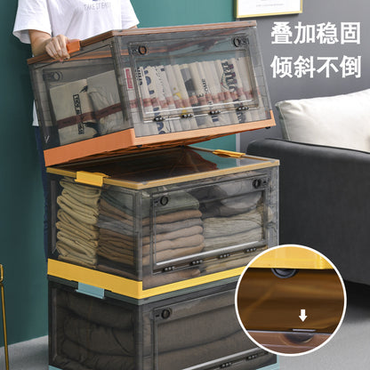 Foldable Transparent Storage Box Household Box Wardrobe Clothes Quilt Fit Box Toy Plastic Book Storage Box - image 1
