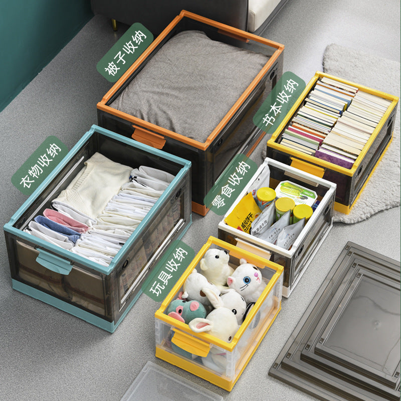 Foldable Transparent Storage Box Household Box Wardrobe Clothes Quilt Fit Box Toy Plastic Book Storage Box - image 4