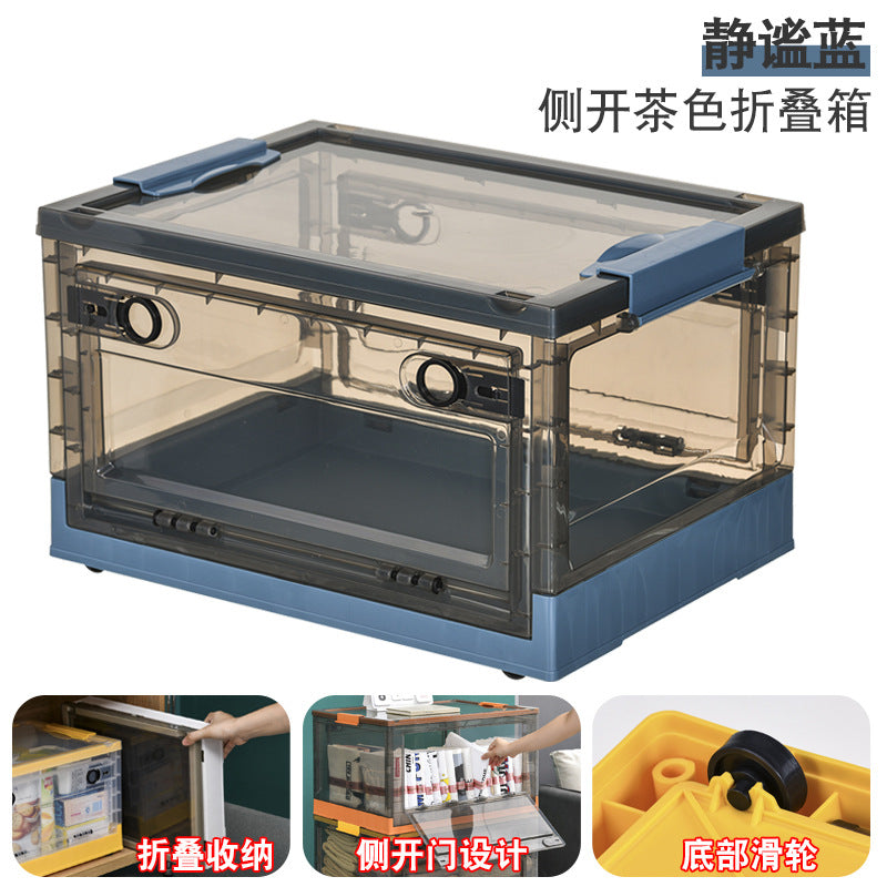 Foldable Transparent Storage Box Household Box Wardrobe Clothes Quilt Fit Box Toy Plastic Book Storage Box - image 5
