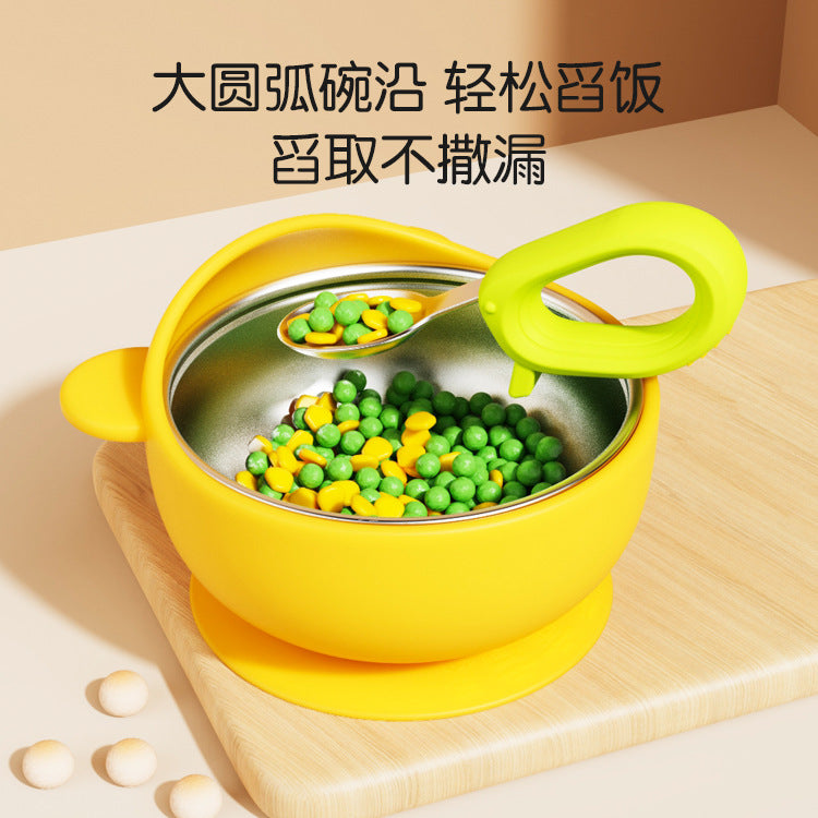 Cross-Border Popular Product: Little Bear Baby and Children's Silicone Dining Plate, Anti-Spill Feeding Bowl, Baby Feeding Utensils, Anti-Scald - image 4