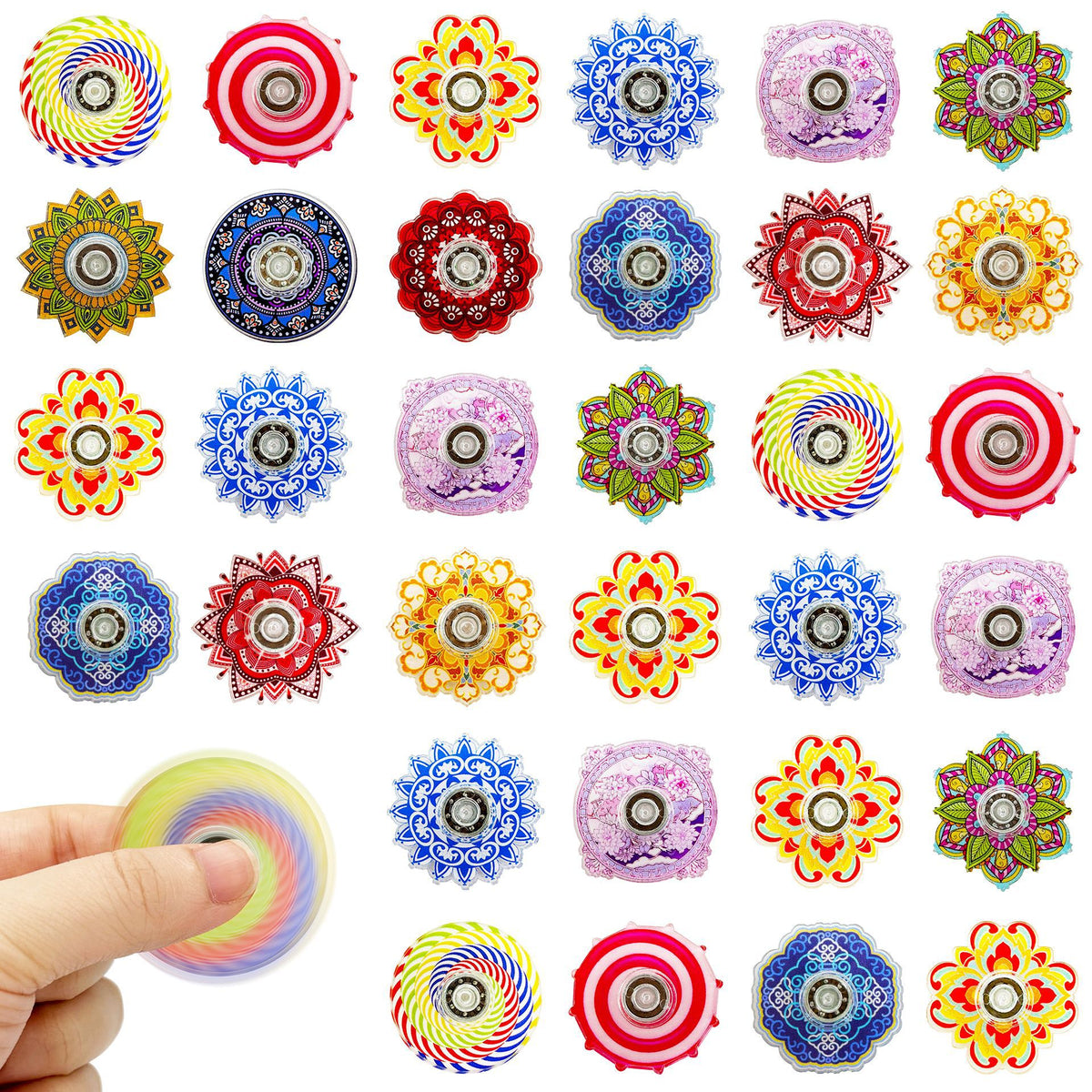 Cross-border creative mandala graffiti retro fingertip gyro color small gyro decompression toy small gift wholesale - image 1
