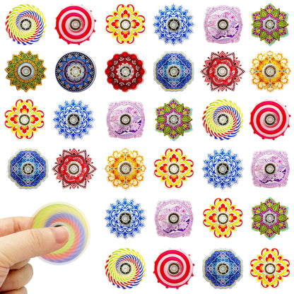 Cross-border creative mandala graffiti retro fingertip gyro color small gyro decompression toy small gift wholesale - image 1