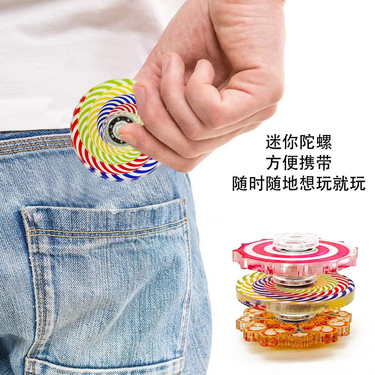 Cross-border creative mandala graffiti retro fingertip gyro color small gyro decompression toy small gift wholesale - image 3