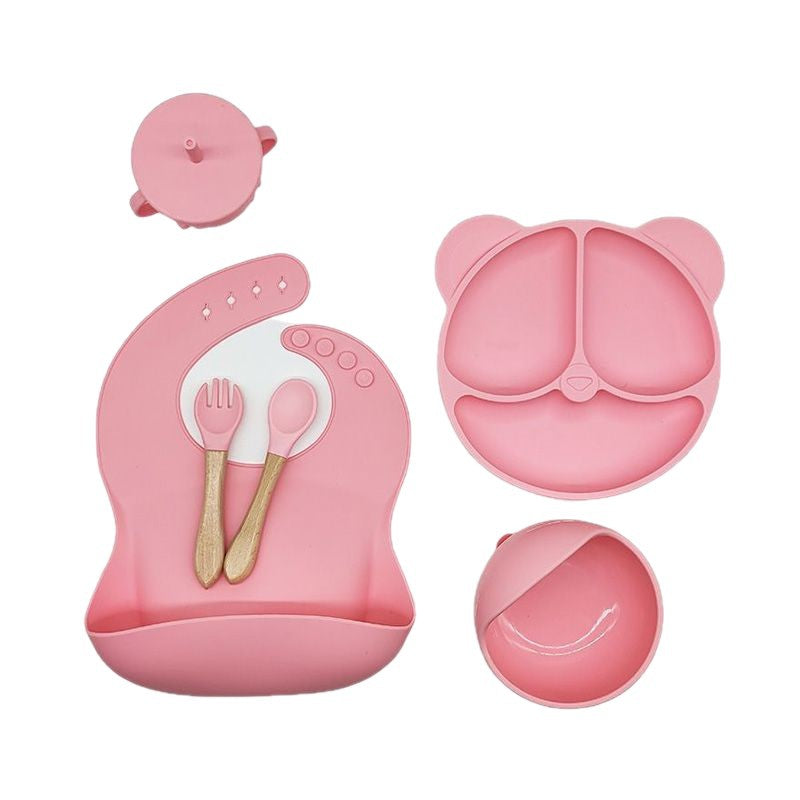 Silicone Baby Tableware Set 6-Piece Set Silicone Dinner Plate Suction Cup Silicone Kidsren's Dinner Plate Suction Cup Bowl Baby Supplies - image 5