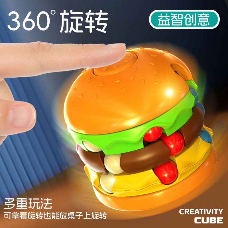 Children's Rubik's Cube Toy Hamburger Fries Magic Bean Stress Relief Fingertip Gyro Rotating Ball Rubik's Cube Puzzle Decompression Toy - image 3