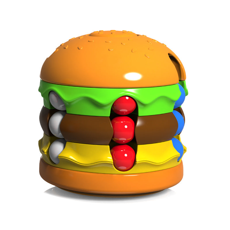 Children's Rubik's Cube Toy Hamburger Fries Magic Bean Stress Relief Fingertip Gyro Rotating Ball Rubik's Cube Puzzle Decompression Toy - image 5