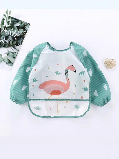 Clouds Wash-Free Infant Anti-Dressing Children's Long-Sleeved Overalls Men's and Women's Baby Dining Clothes Bib Bib Drawing Clothes - image 5