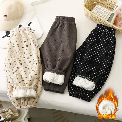 Winter Baby Boys Children's Pants Girls' Pants Fleece-Lined Pants Children's Pants New Warm Pants Children's Wear Thickened Outer Wear - image 1