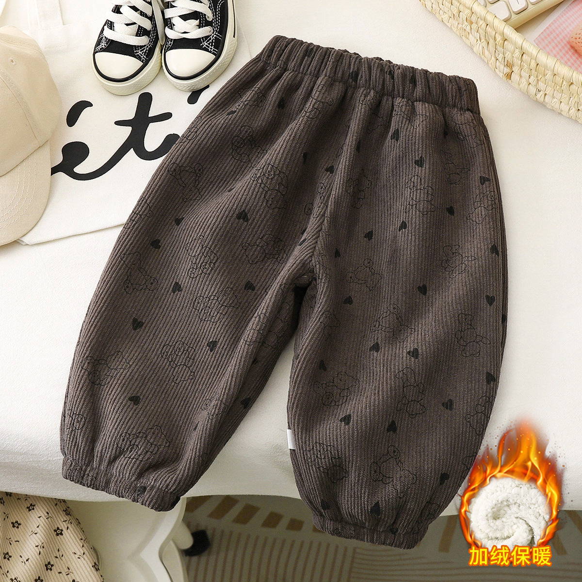 Winter Baby Boys Children's Pants Girls' Pants Fleece-Lined Pants Children's Pants New Warm Pants Children's Wear Thickened Outer Wear - image 2