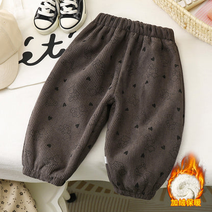 Winter Baby Boys Children's Pants Girls' Pants Fleece-Lined Pants Children's Pants New Warm Pants Children's Wear Thickened Outer Wear - image 2