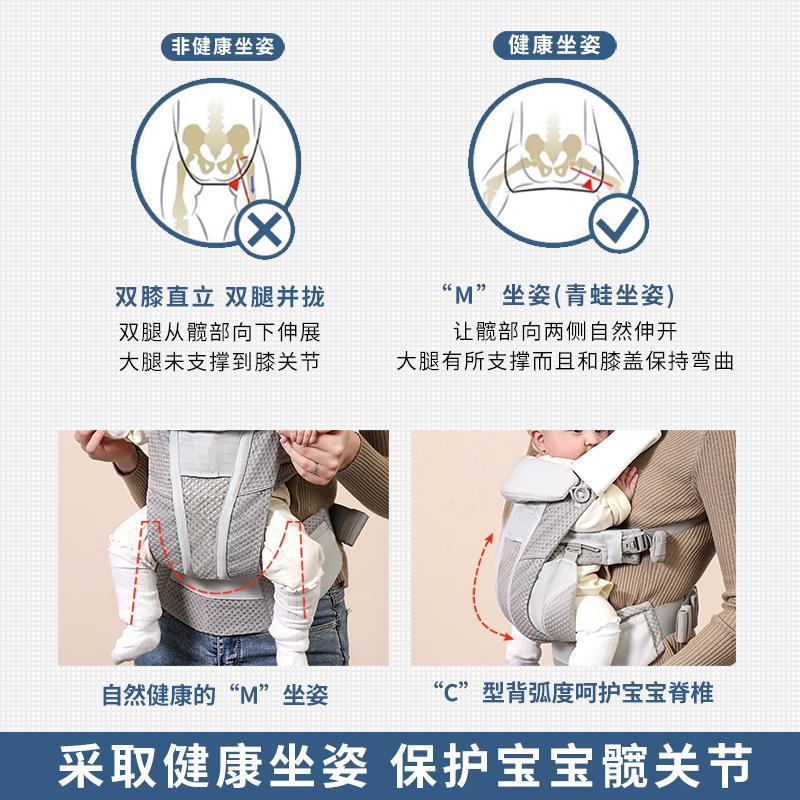 American Baby Lap Waist Stool for Going Out Simple Front and Rear Dual-Use Horizontal Hug Lightweight Newborn Baby Multifunctional - image 3