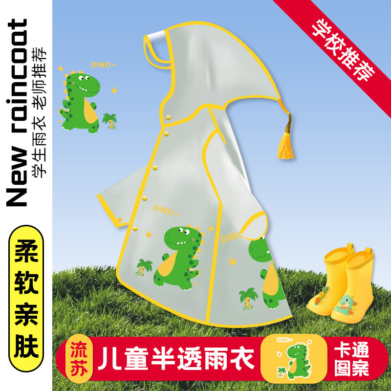 Children's Raincoat Primary School Students Full Body Waterproof Draped Kindergarten Baby Cartoon Transparent Rainproof Clothes Rain suit - image 1