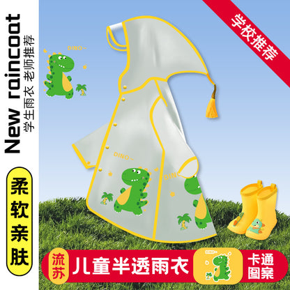 Children's Raincoat Primary School Students Full Body Waterproof Draped Kindergarten Baby Cartoon Transparent Rainproof Clothes Rain suit - image 1