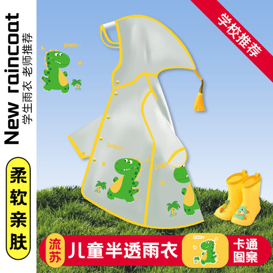 Children's Raincoat Primary School Students Full Body Waterproof Draped Kindergarten Baby Cartoon Transparent Rainproof Clothes Rain suit - image 1