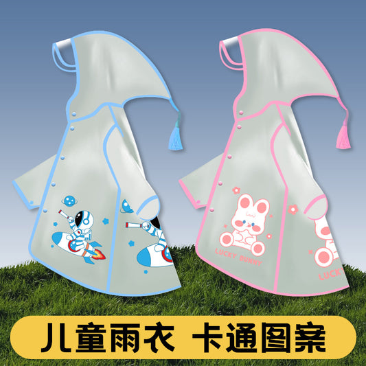 Children's Raincoat Primary School Students Full Body Waterproof Draped Kindergarten Baby Cartoon Transparent Rainproof Clothes Rain suit - image 2
