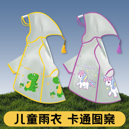 Children's Raincoat Primary School Students Full Body Waterproof Draped Kindergarten Baby Cartoon Transparent Rainproof Clothes Rain suit - image 3