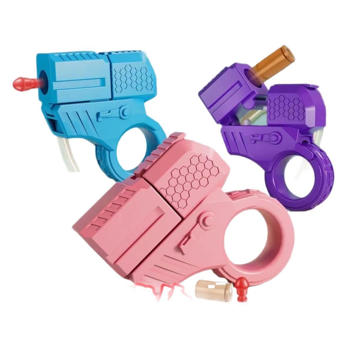 Mini throw shell ring gun creative soft bullet launch radish gun men and women gift stall wholesale toy gun - image 5