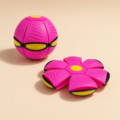 Flying saucer-shaped bouncing ball toy