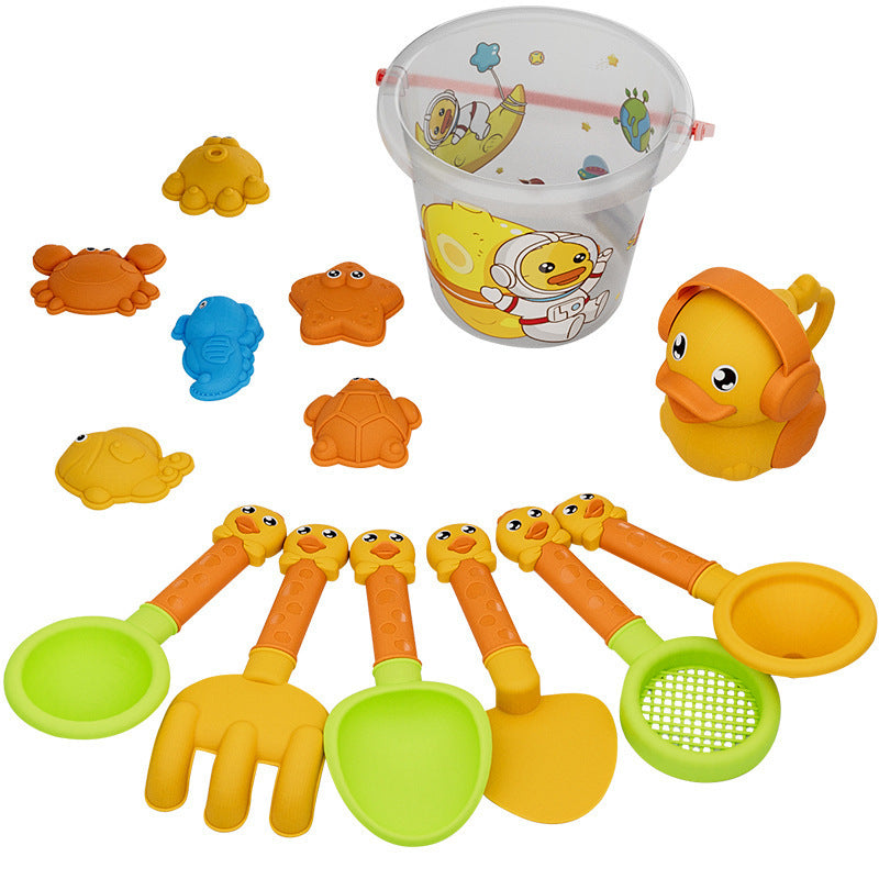 Yellow Duck Children's Beach Toy Set Seaside Outdoor Water Play Beach Bucket Sand Digging Tools Beach Sand Play Tools - image 5