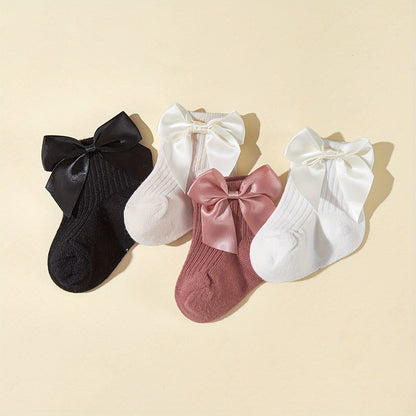 Ins Baby Bow Baby Mid-tube Socks Long Tube Leg Baby Socks Spring and Autumn Boneless Loosen Children's Socks - image 1