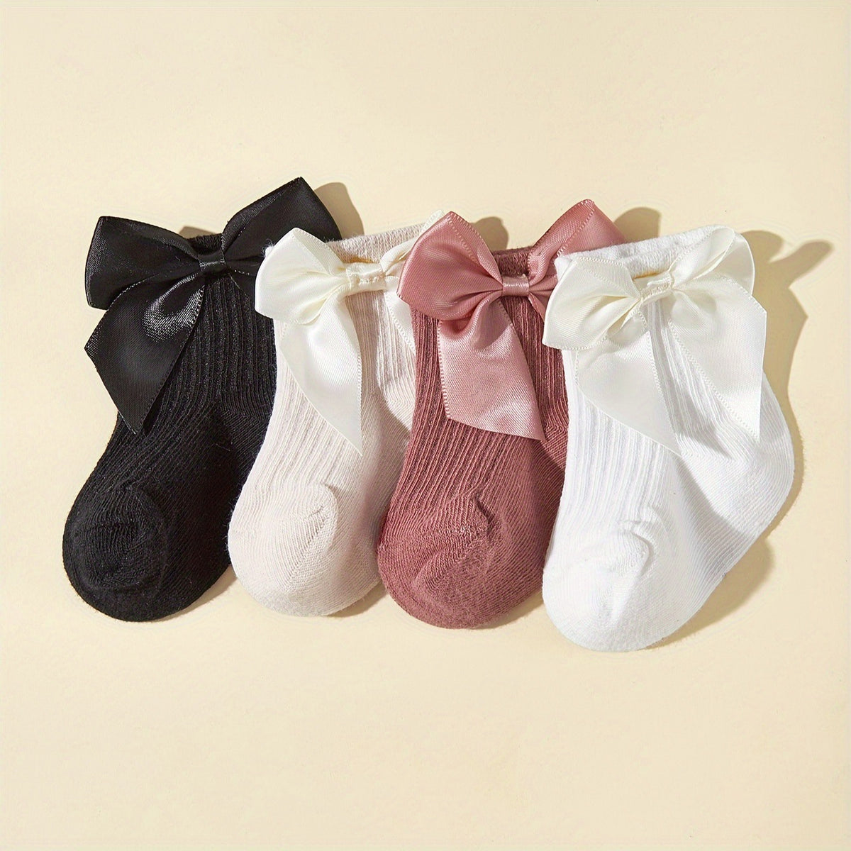 Ins Baby Bow Baby Mid-tube Socks Long Tube Leg Baby Socks Spring and Autumn Boneless Loosen Children's Socks - image 2