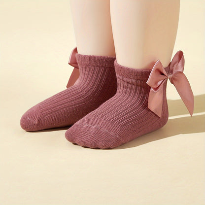 Ins Baby Bow Baby Mid-tube Socks Long Tube Leg Baby Socks Spring and Autumn Boneless Loosen Children's Socks - image 3
