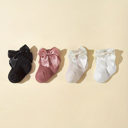 Ins Baby Bow Baby Mid-tube Socks Long Tube Leg Baby Socks Spring and Autumn Boneless Loosen Children's Socks - image 4