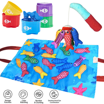 Cross-border Explosions Montessori Toy Baby Fishing Toy Fabric Crawling Game Mat Three-dimensional Early Education Enlightenment - image 2
