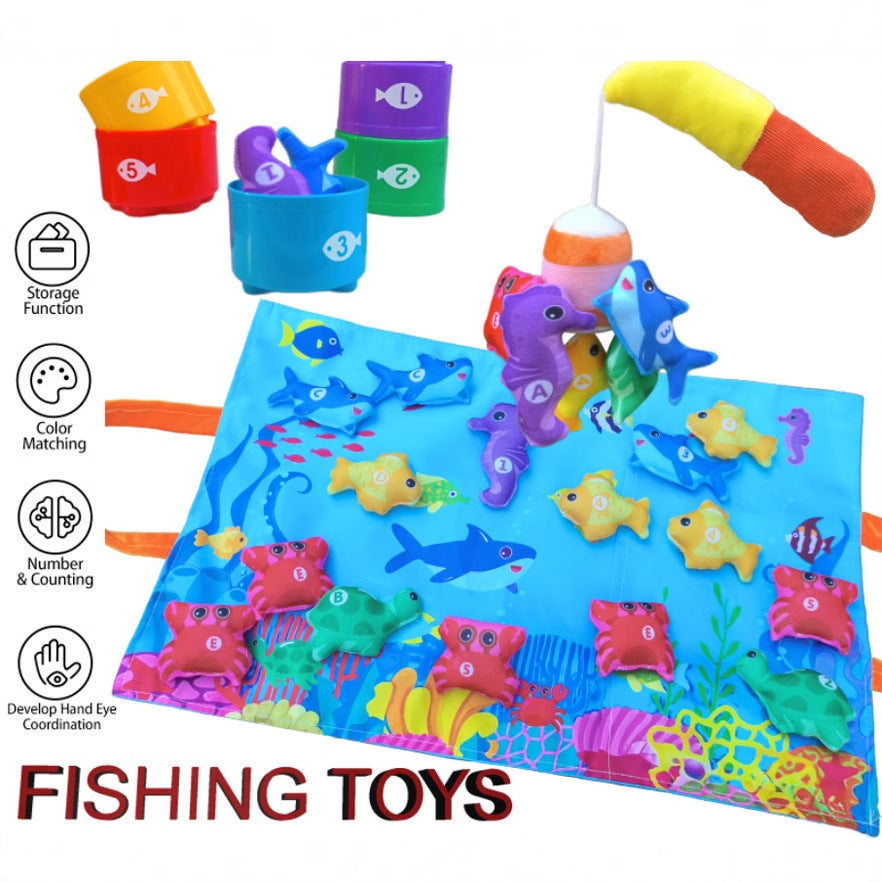Cross-border Explosions Montessori Toy Baby Fishing Toy Fabric Crawling Game Mat Three-dimensional Early Education Enlightenment - image 3
