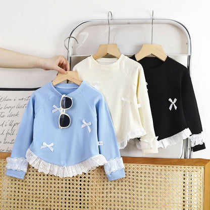 Girls' Long-Sleeve T-Shirt 2026A Style, Big Kids' Top, Autumn Wear, Korean Style, Fashionable Children's Clothing, Spring and Autumn Base Shirt, Children's Wear - image 1