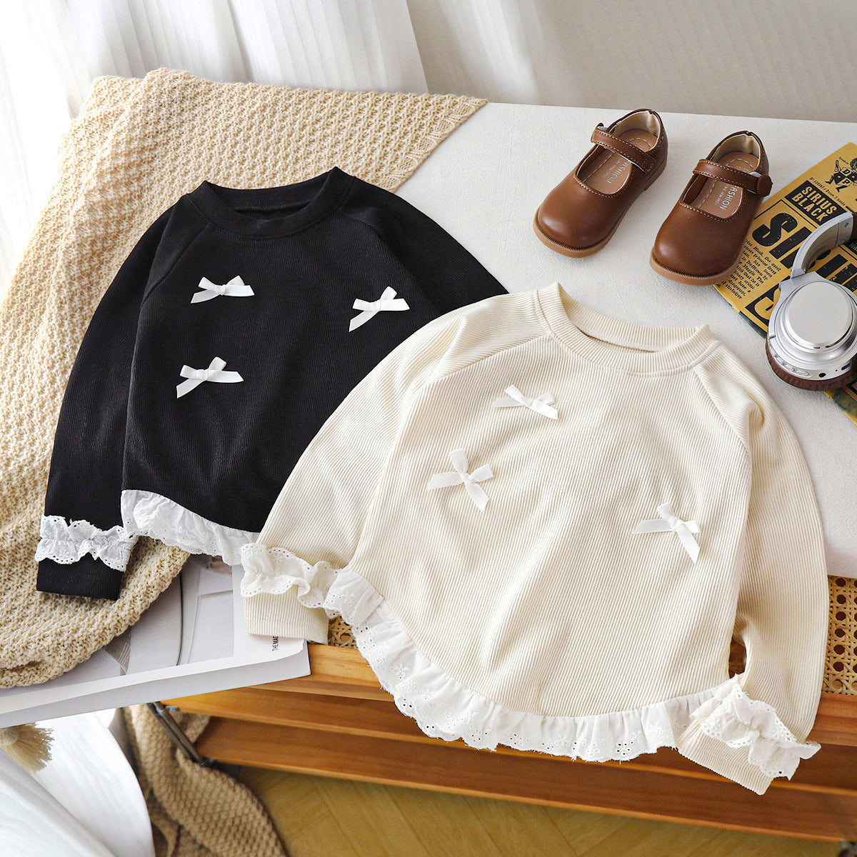 Girls' Long-Sleeve T-Shirt 2026A Style, Big Kids' Top, Autumn Wear, Korean Style, Fashionable Children's Clothing, Spring and Autumn Base Shirt, Children's Wear - image 2