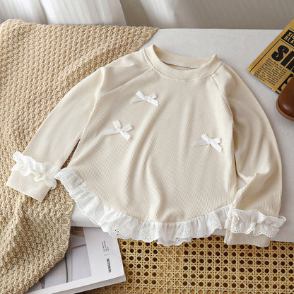 Girls' Long-Sleeve T-Shirt 2026A Style, Big Kids' Top, Autumn Wear, Korean Style, Fashionable Children's Clothing, Spring and Autumn Base Shirt, Children's Wear - image 4