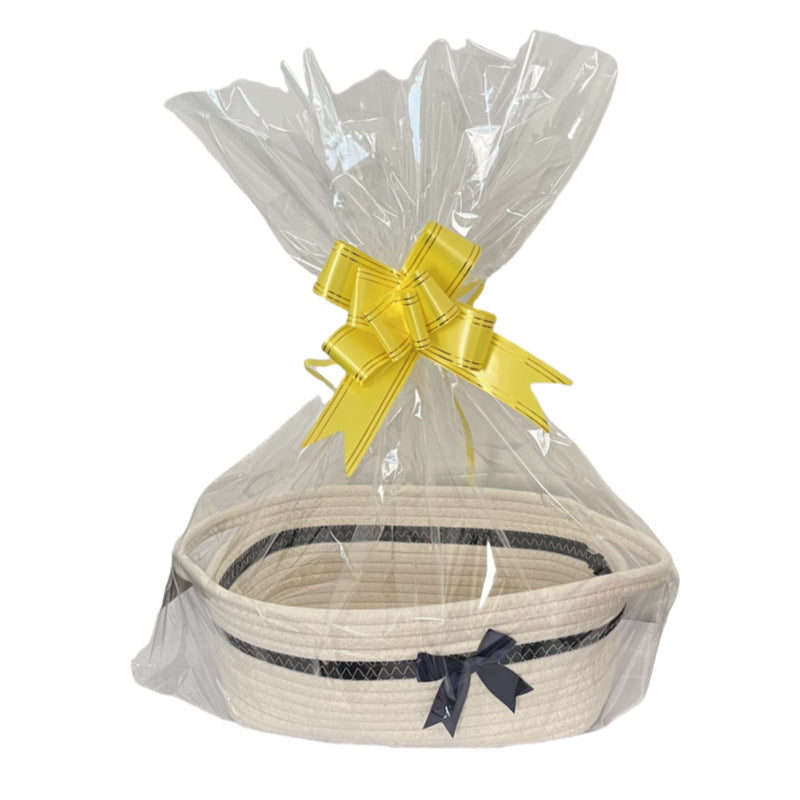 Cotton Rope Woven Storage Basket Desktop Snack Gift Packaging Toy Sundries Organize Storage Basket Household Storage Box - image 3